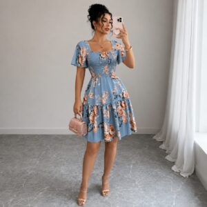 Floral Smocked Mini Dress
